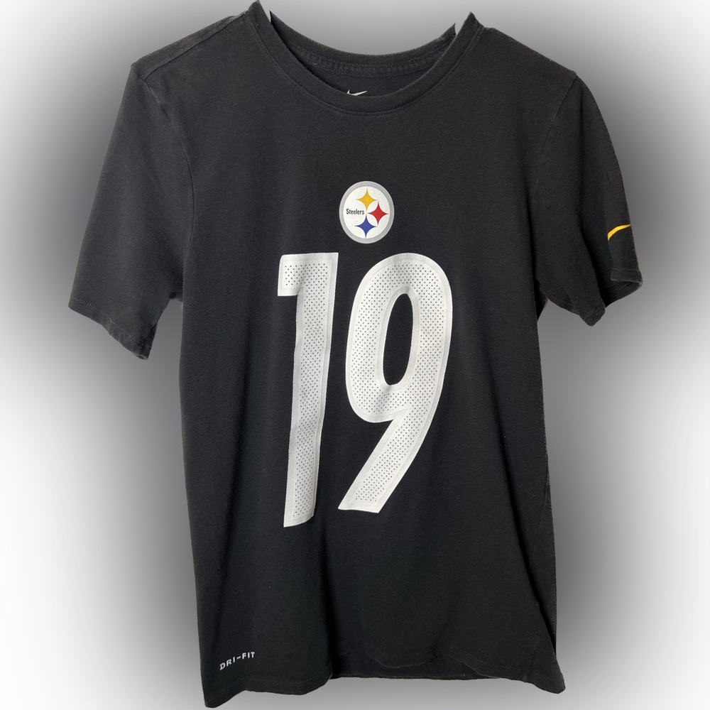 Nike Pittsburgh Steelers football Smith-Schuster size S black tee shirt